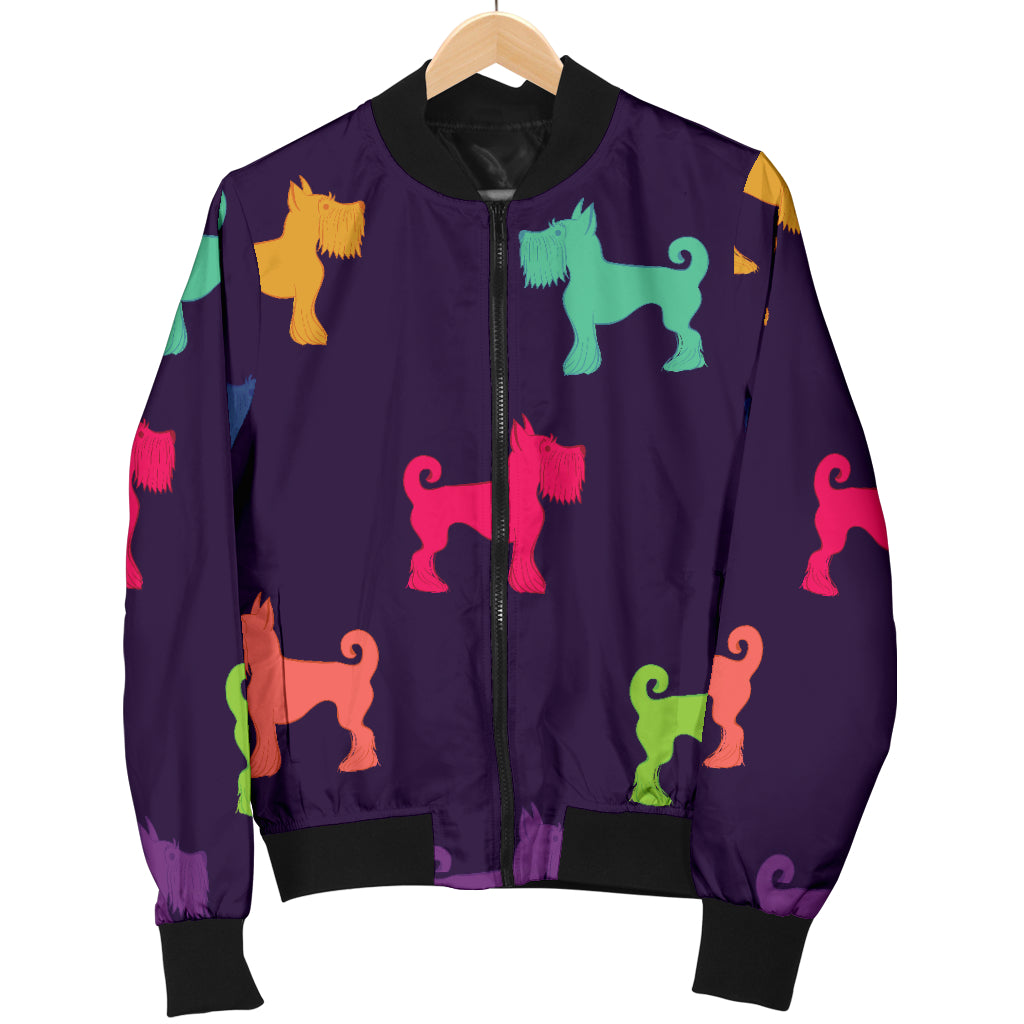 Schnauzers Pattern Print Design A05 Women's Bomber Jacket