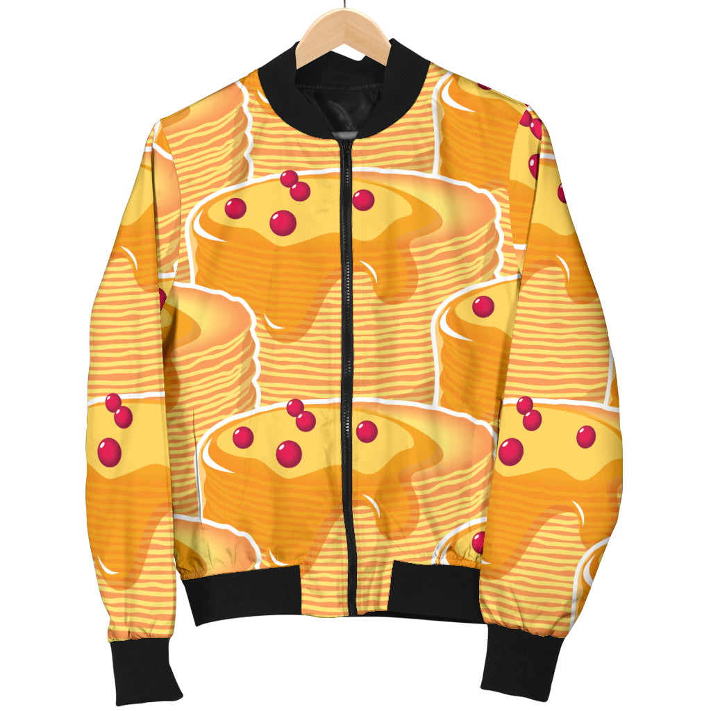 Pancake Pattern Print Design A04 Women's Bomber Jacket