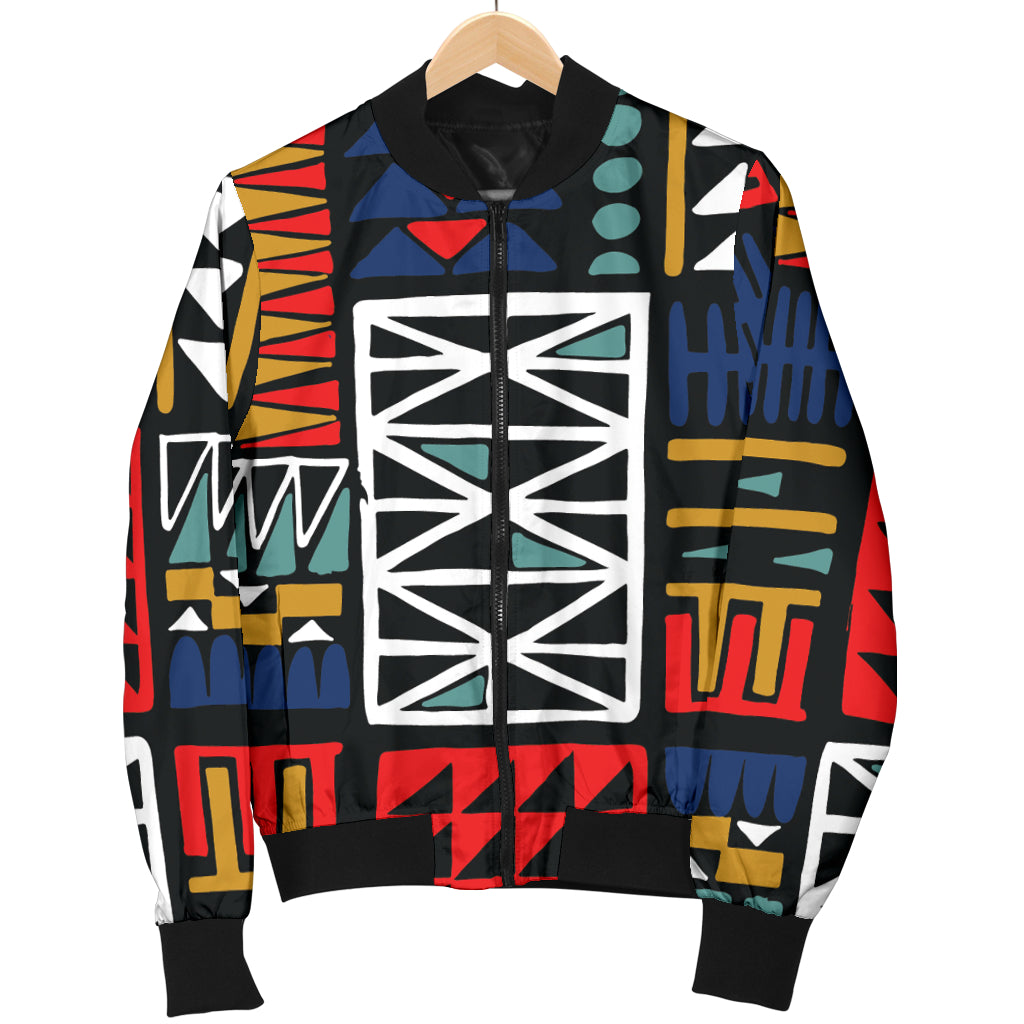 Kente Pattern Print Design 02 Women's Bomber Jacket