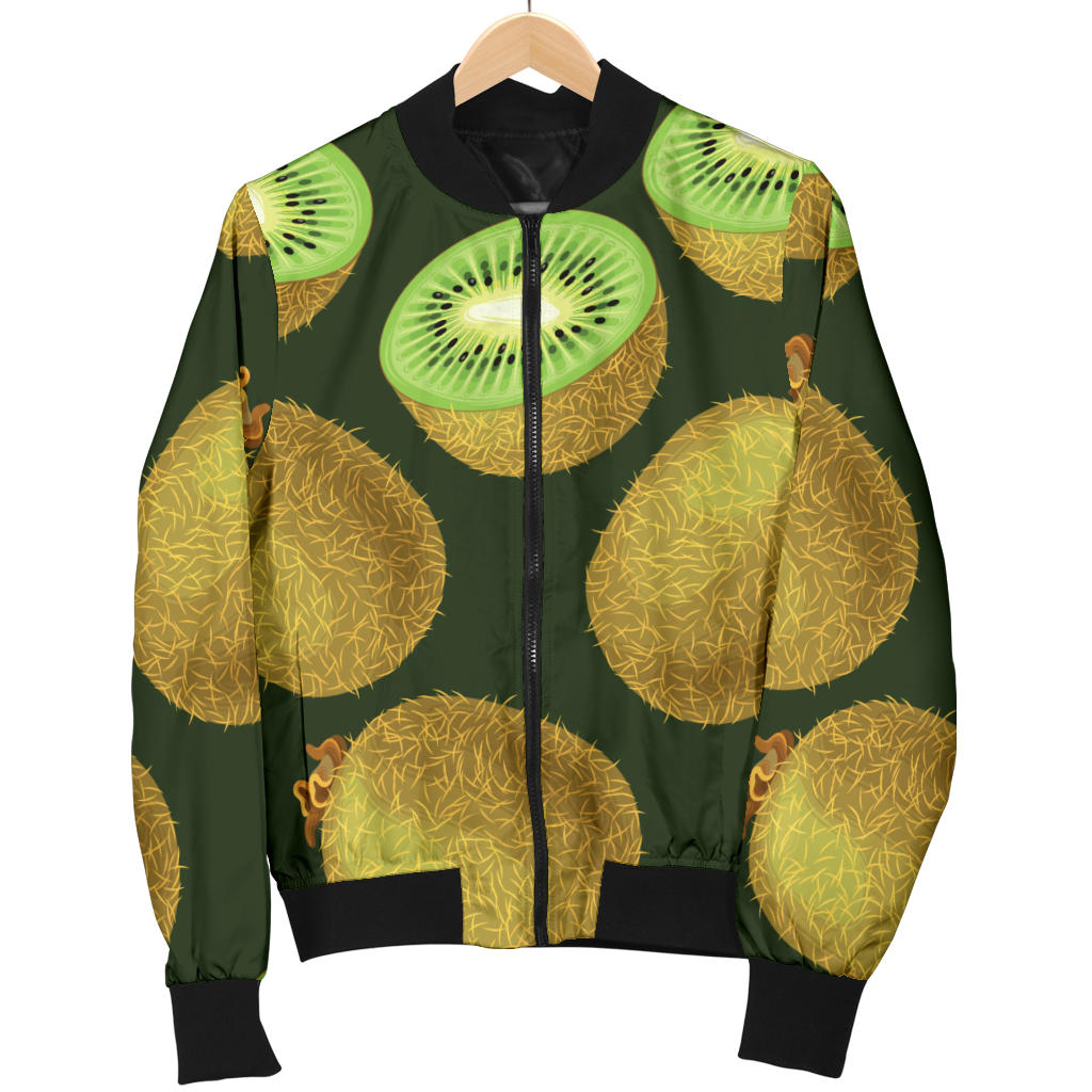 Kiwi Pattern Print Design KW04 Women Bomber Jacket