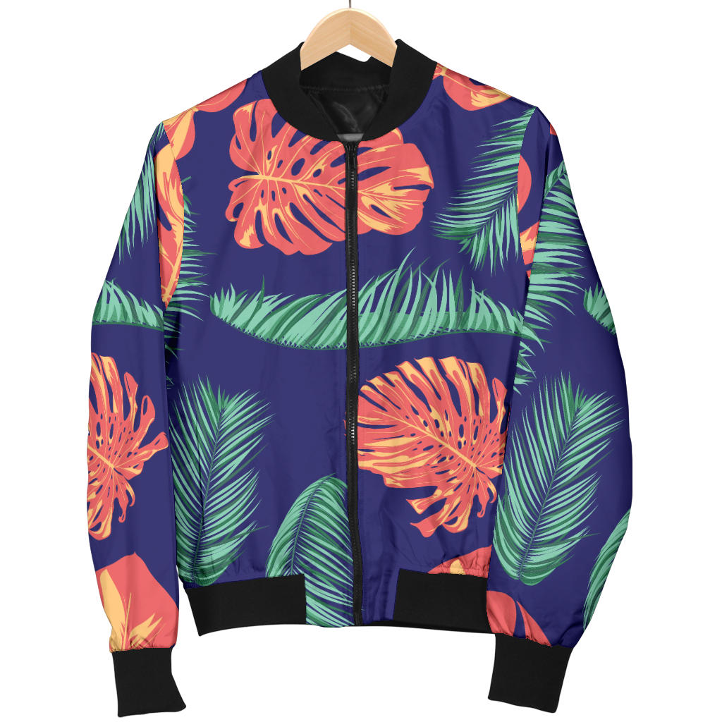 Palm Leaves Pattern Print Design PL011 Men Bomber Jacket