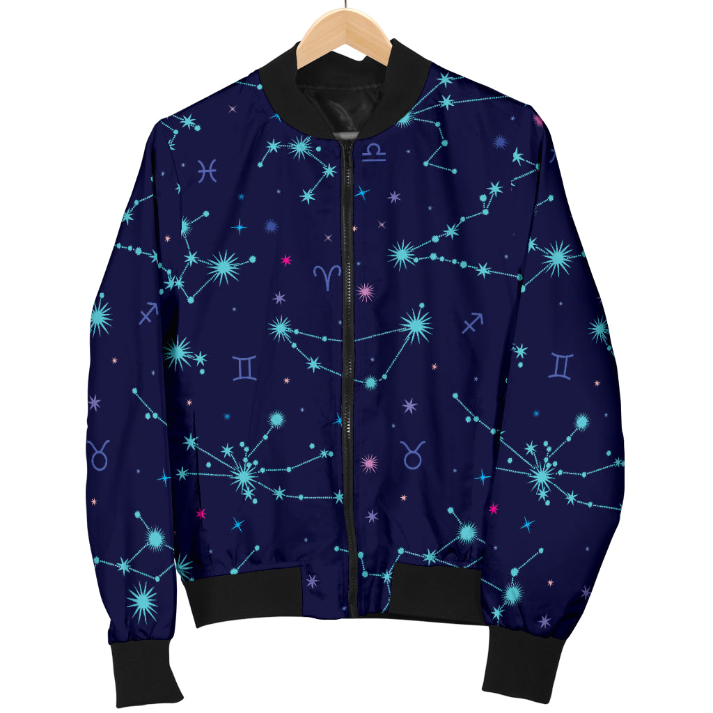 Constellation Pattern Print Design 01 Women's Bomber Jacket