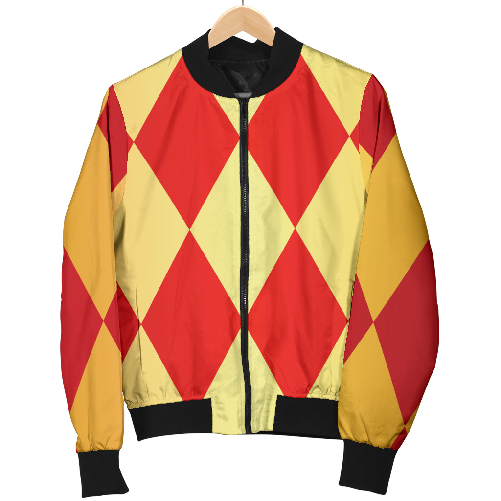 Harlequin Pattern Print Design 03 Women's Bomber Jacket