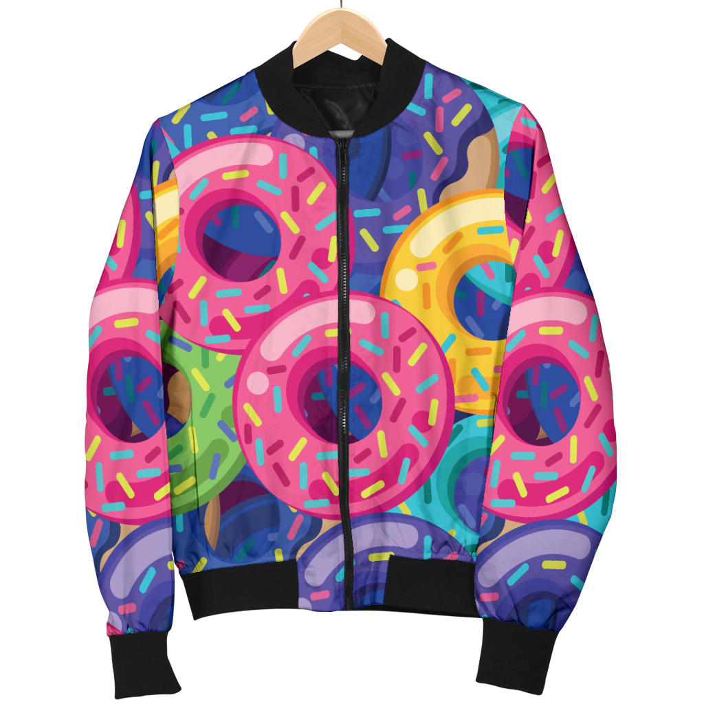 Donut Pattern Print Design DN010 Men Bomber Jacket