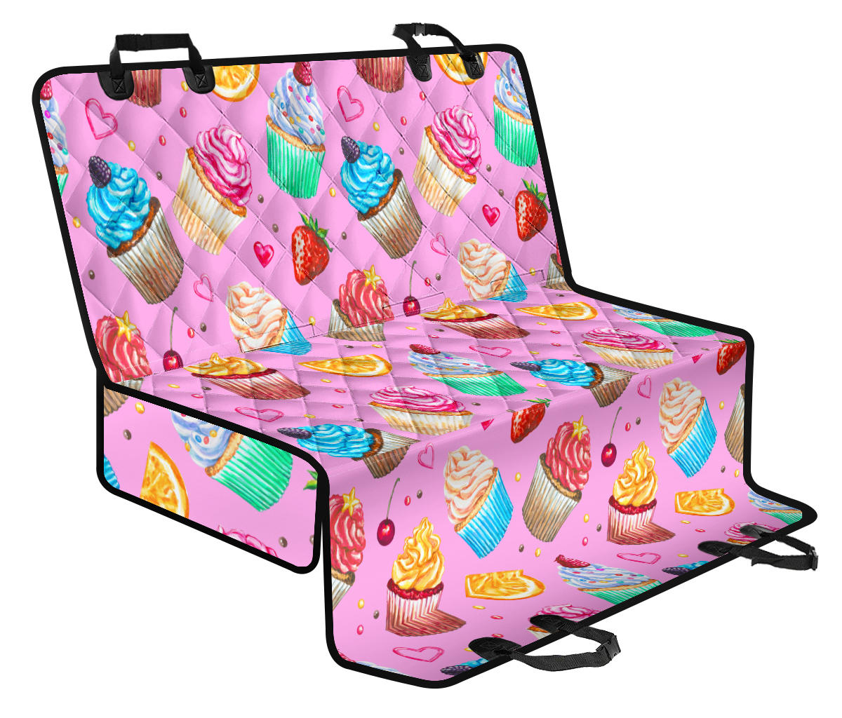 Cupcake Pattern Print Design CP05 Rear Dog Seat Cover