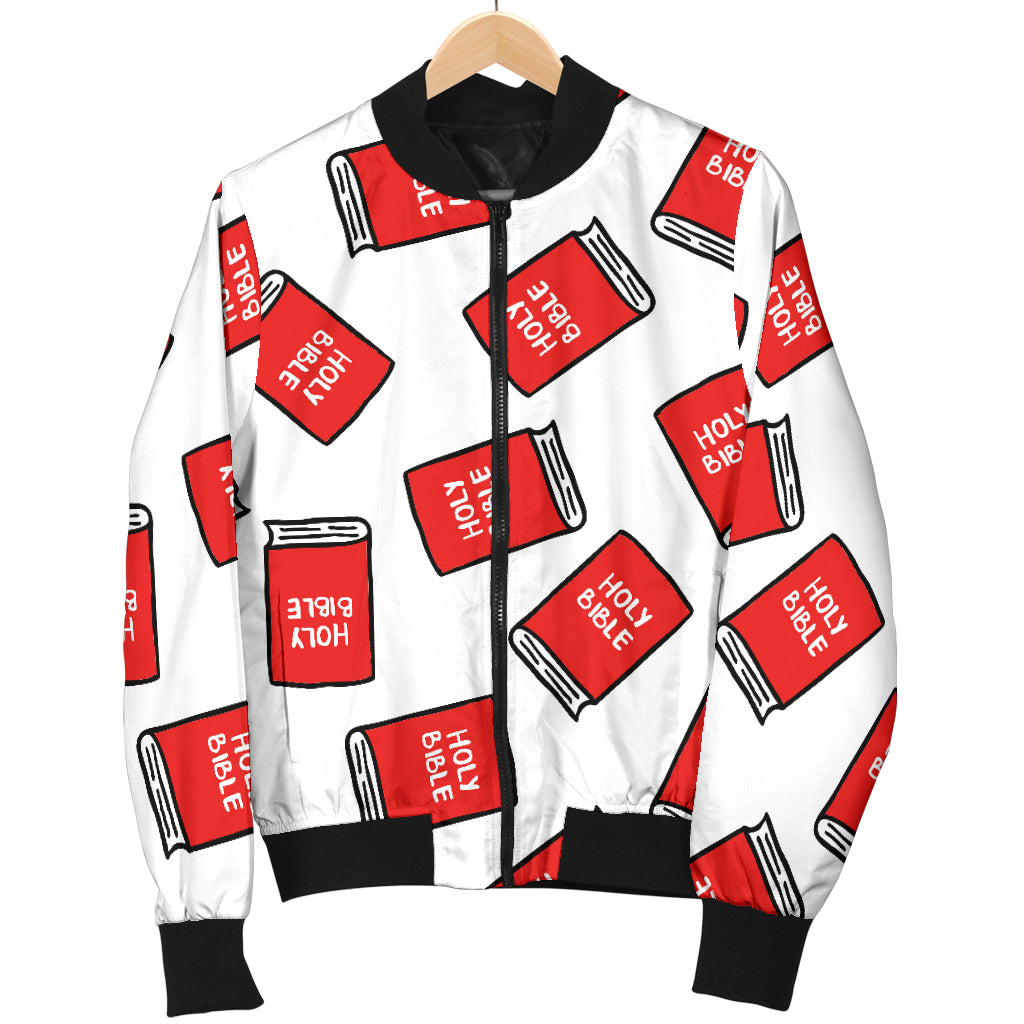 Bible Pattern Print Design 03 Women's Bomber Jacket