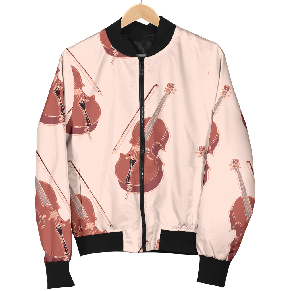 Cello Pattern Print Design 03 Women's Bomber Jacket