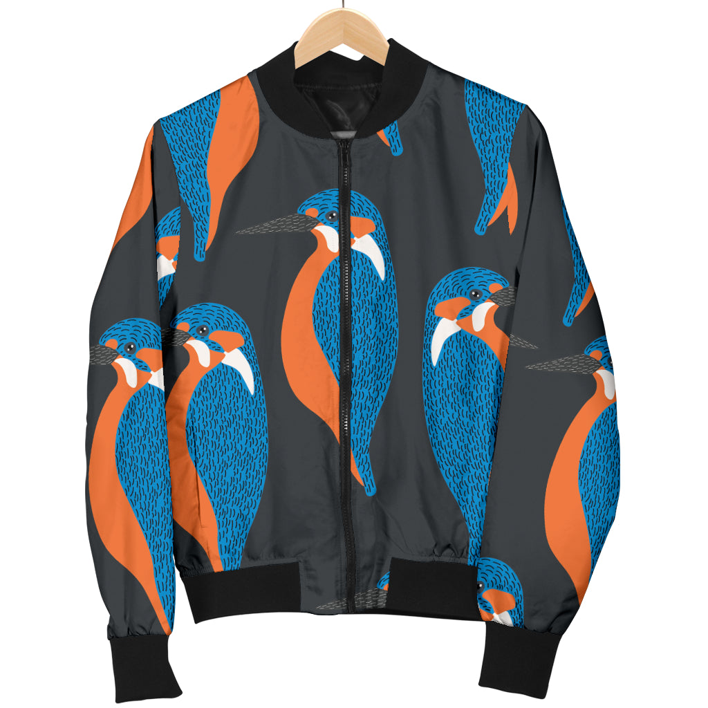 Kingfisher Pattern Print Design 03 Women's Bomber Jacket