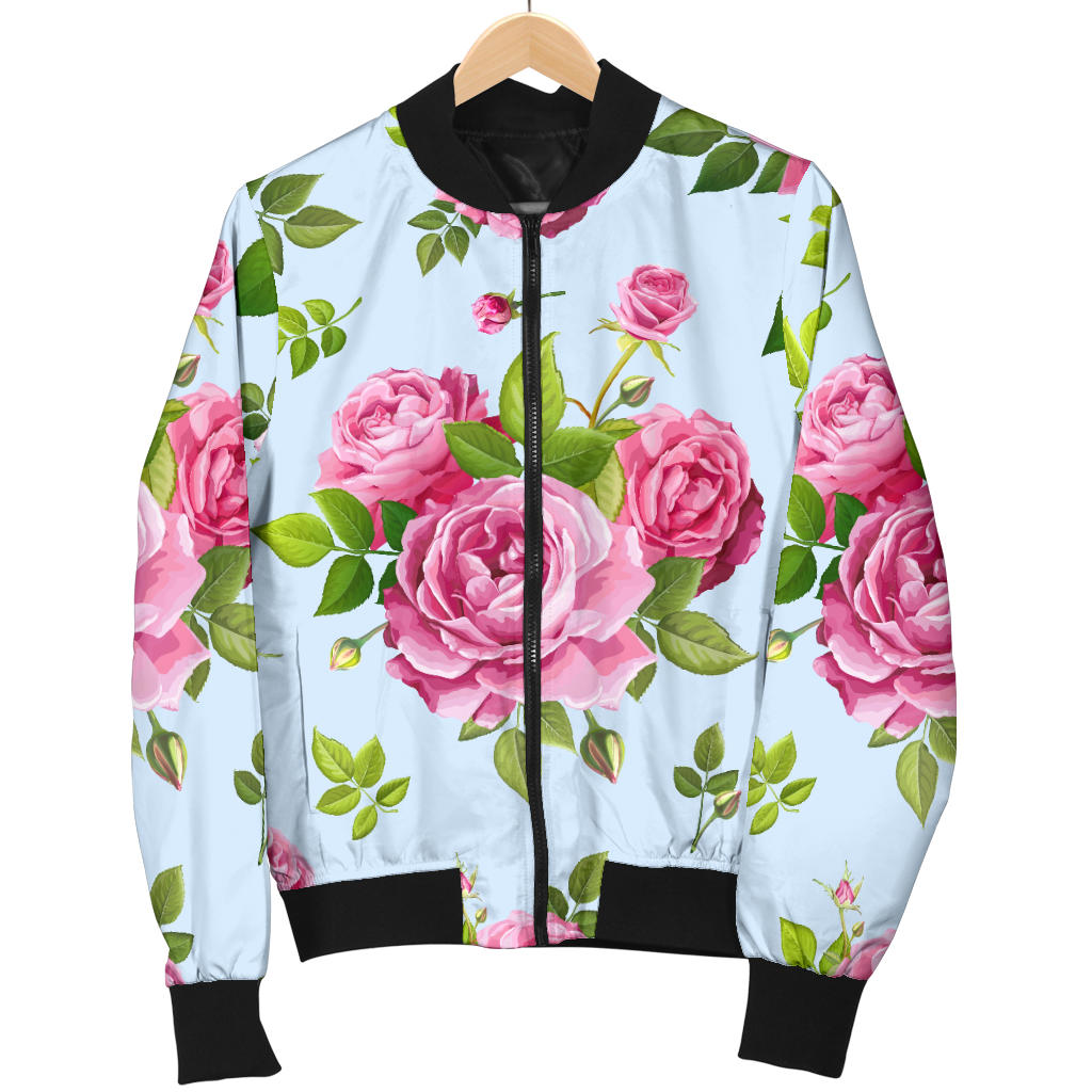 Rose Pink Pattern Print Design RO08 Men Bomber Jacket