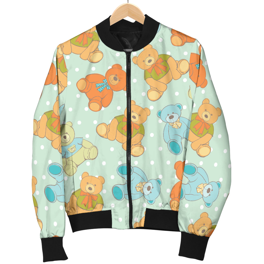 Bear Pattern Print Design 02 Women's Bomber Jacket