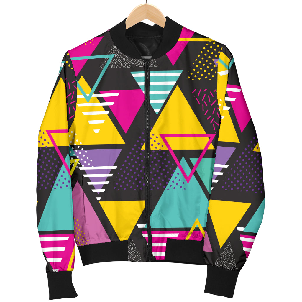 Geometric Colorful Pattern Print Design 02 Women's Bomber Jacket