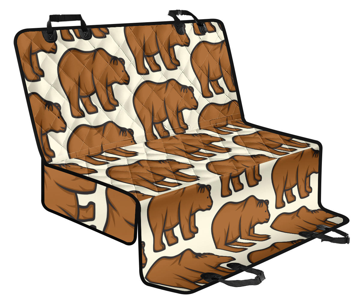 Bear Pattern Print Design BE05 Rear Dog Seat Cover