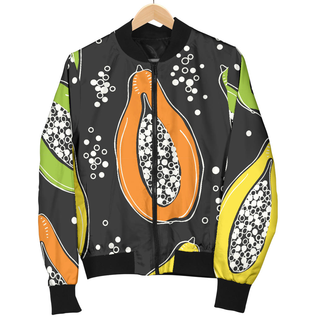 Papaya Pattern Print Design PP05 Men Bomber Jacket