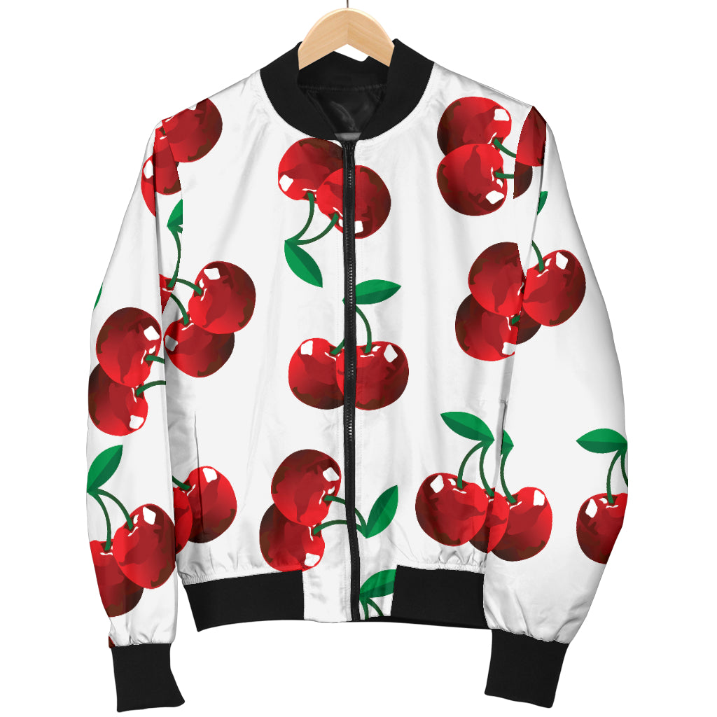 Cherry Pattern Print Design 01 Women's Bomber Jacket