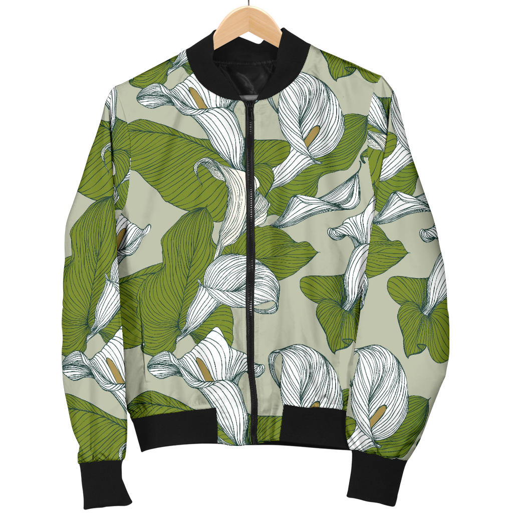 Lily Pattern Print Design LY08 Men Bomber Jacket