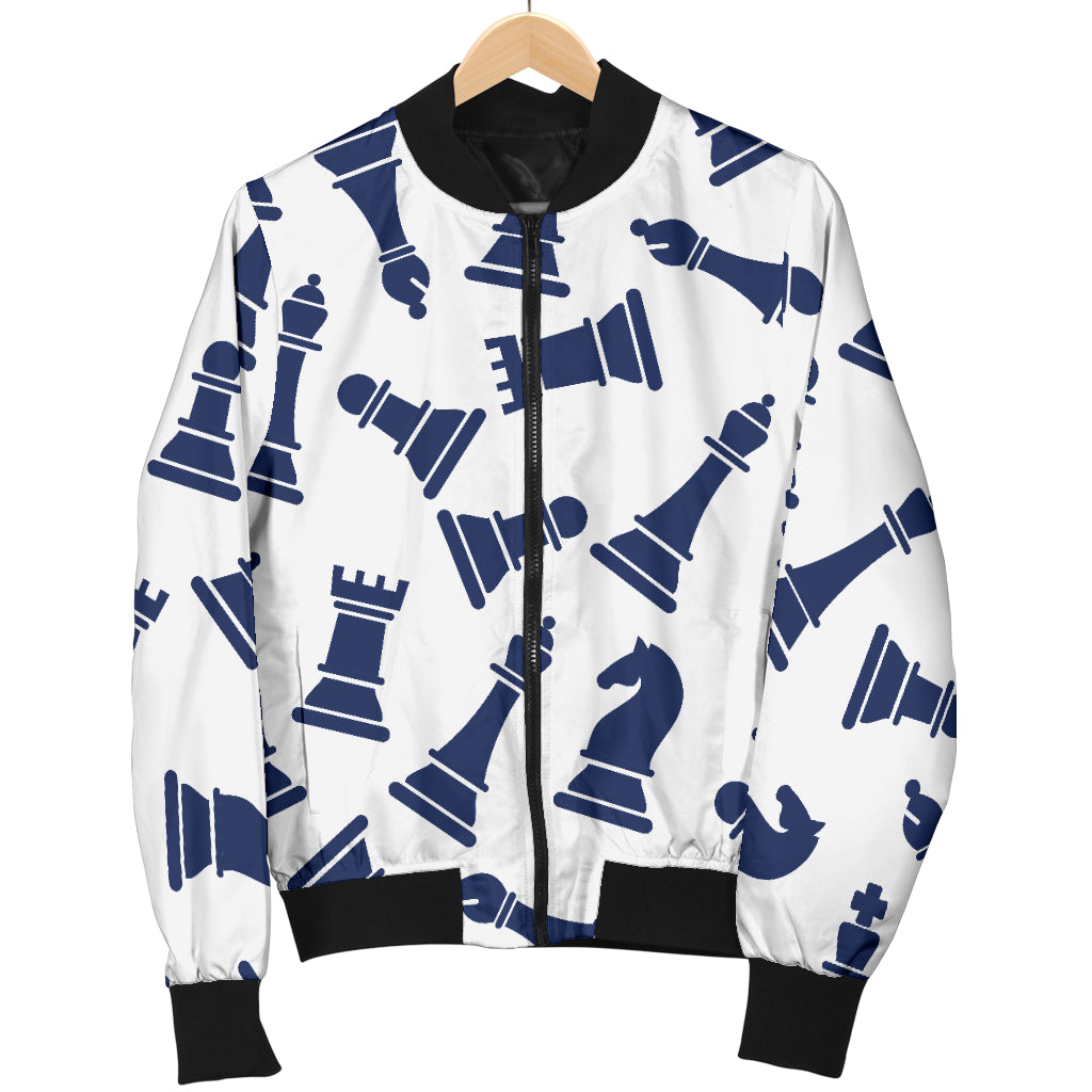 Chess Pattern Print Design 03 Women's Bomber Jacket