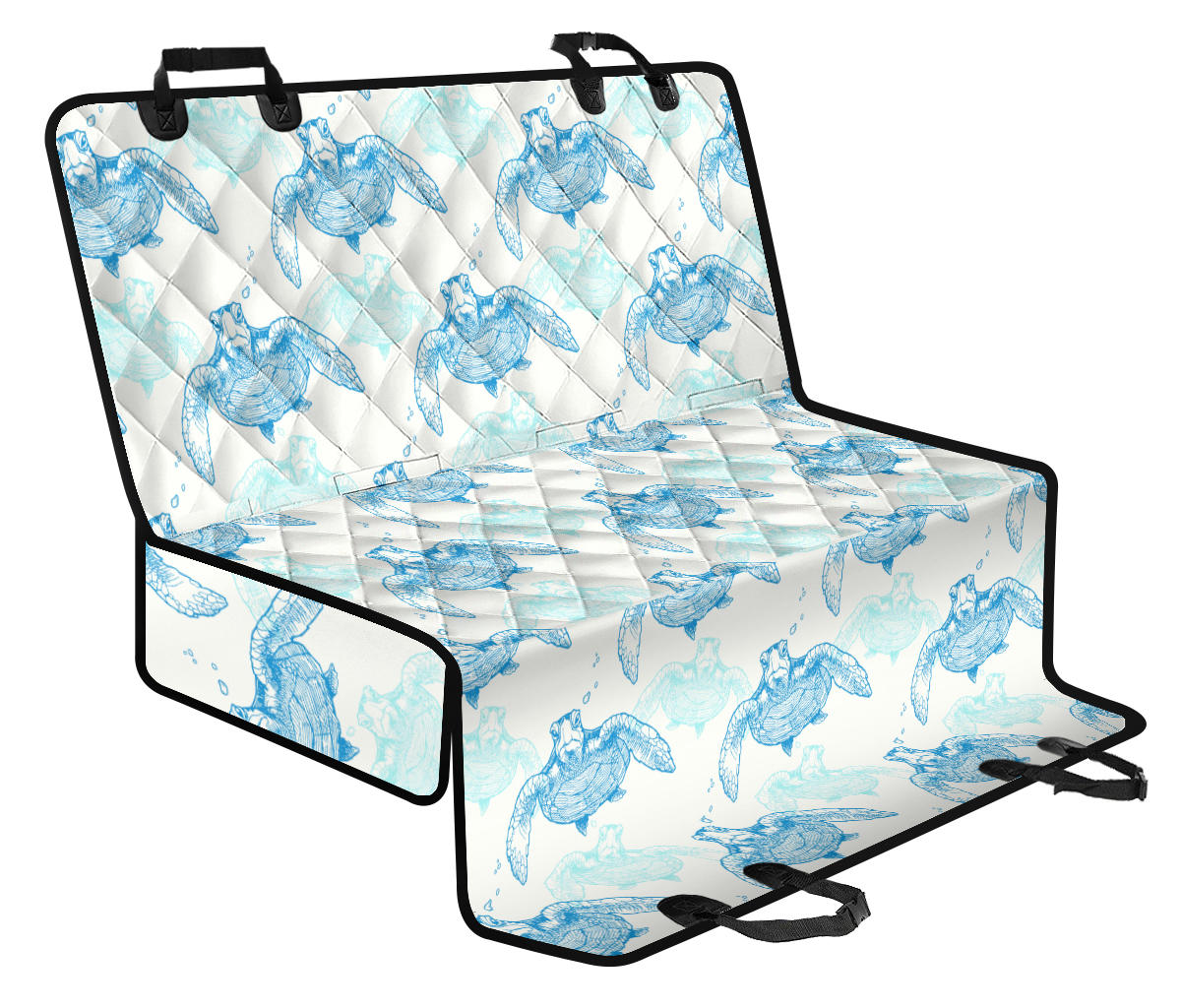 Sea Turtle Pattern Print Design T01 Rear Dog Seat Cover