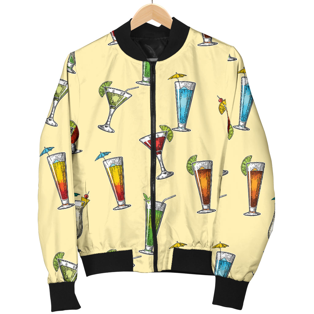 Cocktail Pattern Print Design 02 Women's Bomber Jacket