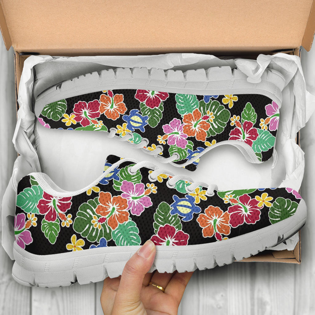 Hawaiian Themed Pattern Print Design H010 Sneakers White Bottom Shoes