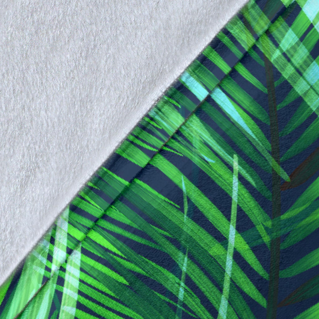 Palm Leaves Pattern Print Design PL02 Fleece Blanket