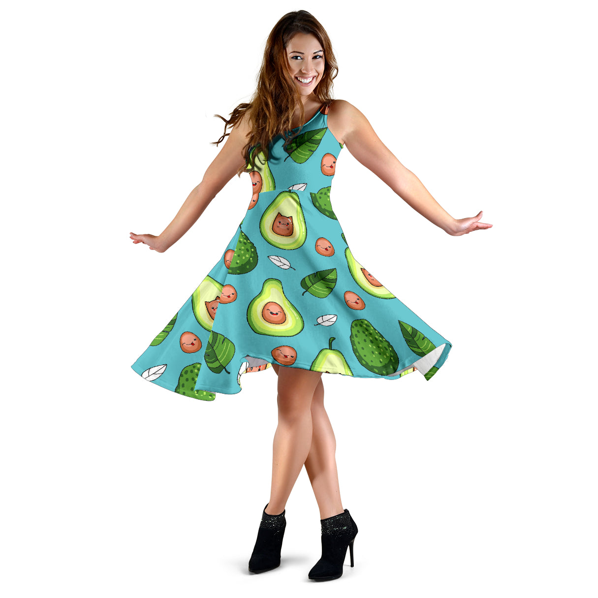 Avocado Pattern Print Design AC05 Midi Dress