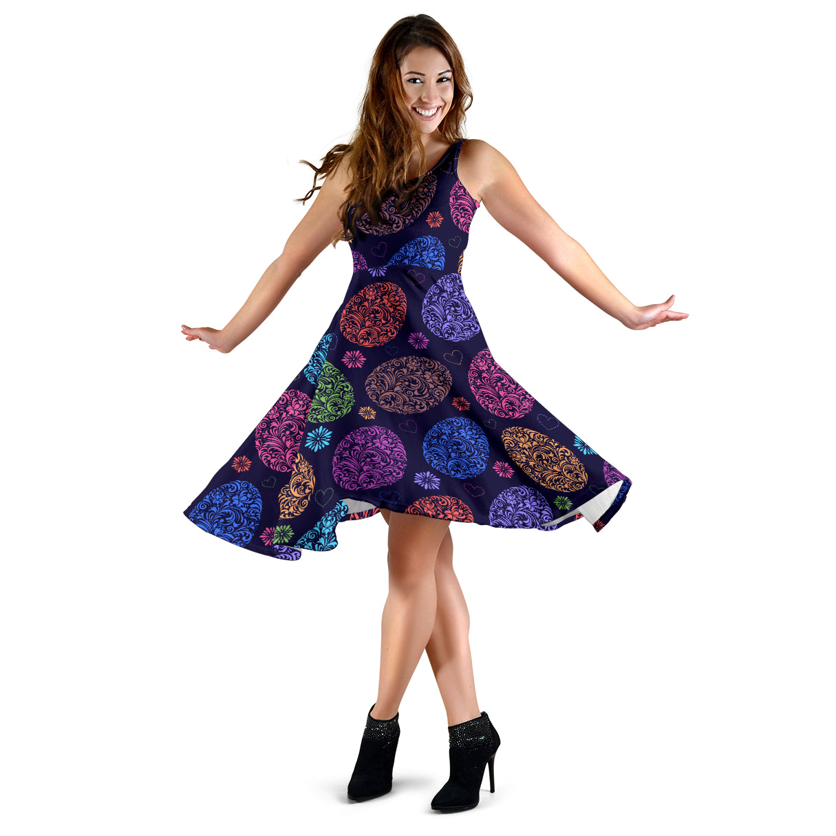 Easter Eggs Pattern Print Design RB012 Midi Dress
