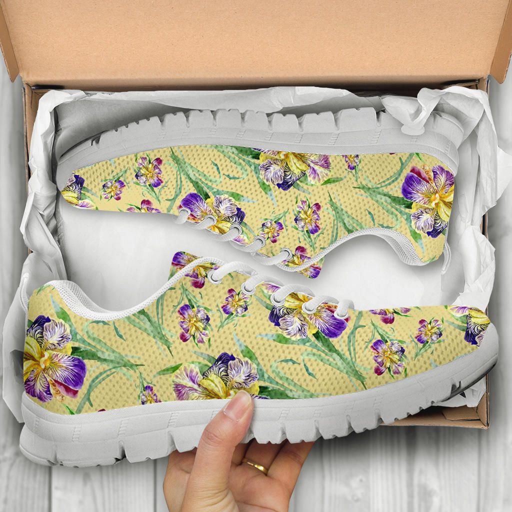Iris Pattern Print Design IR06 Sneakers White Bottom Shoes