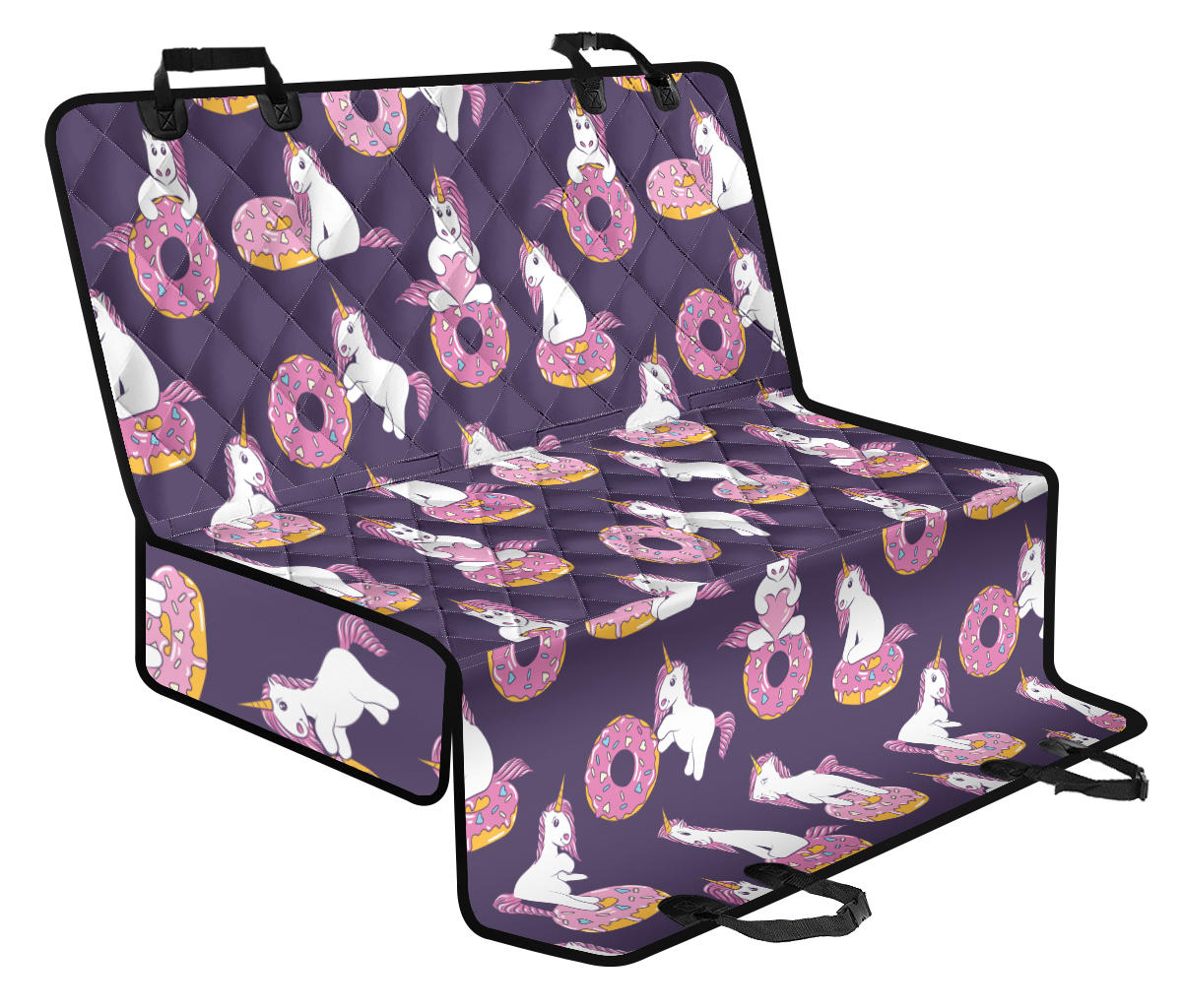 Donut Unicorn Pattern Print Design DN011 Rear Dog Seat Cover