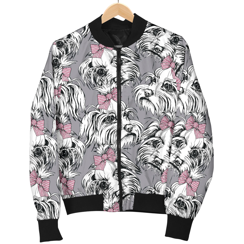 Maltese Pattern Print Design 01 Women's Bomber Jacket