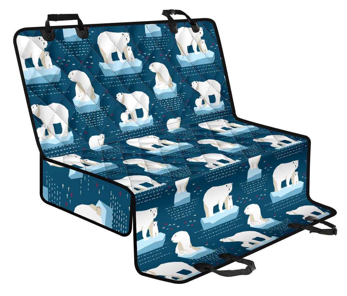 Polar Bear Pattern Print Design PB02 Rear Dog Seat Cover