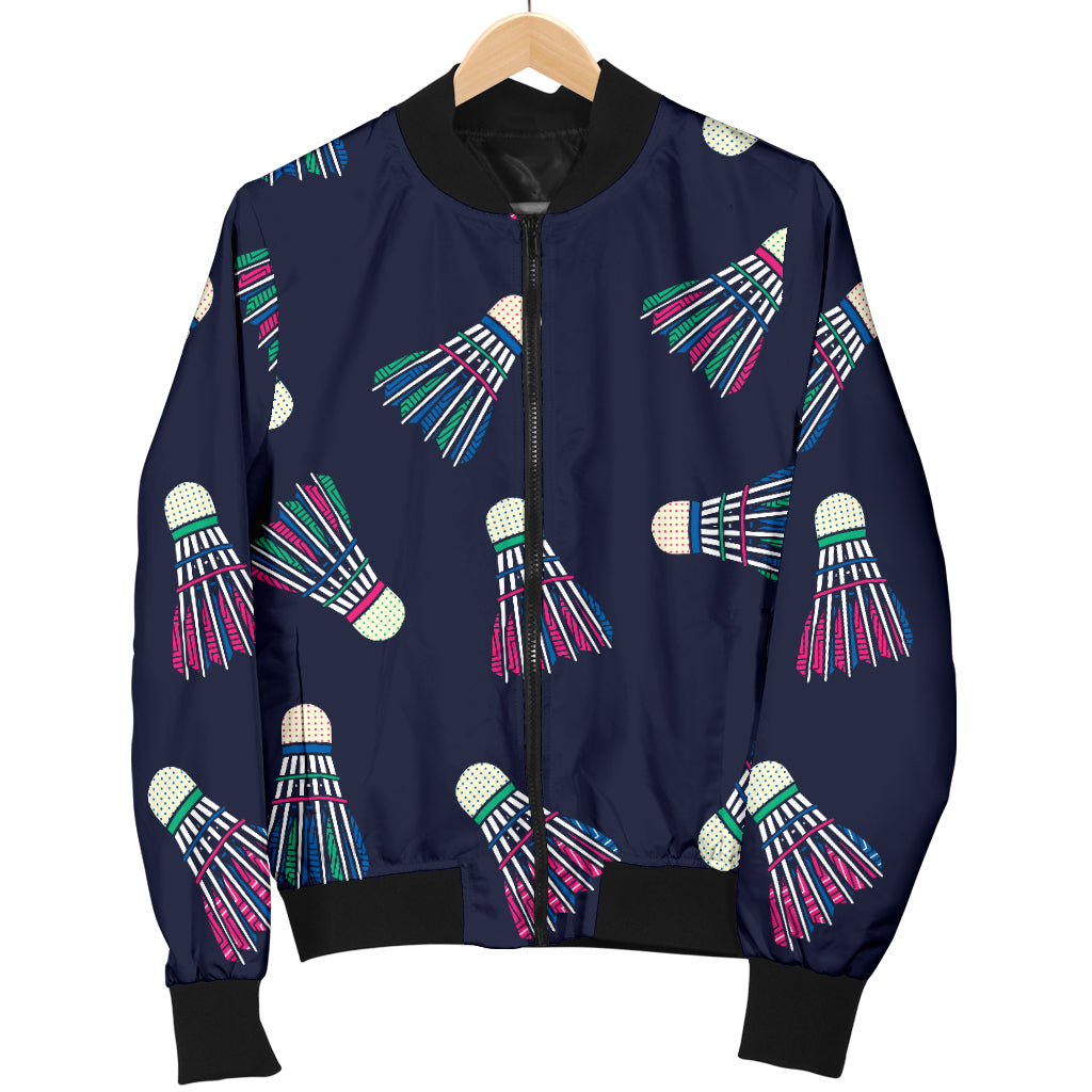 Badminton Ball Pattern Print Design 02 Women's Bomber Jacket