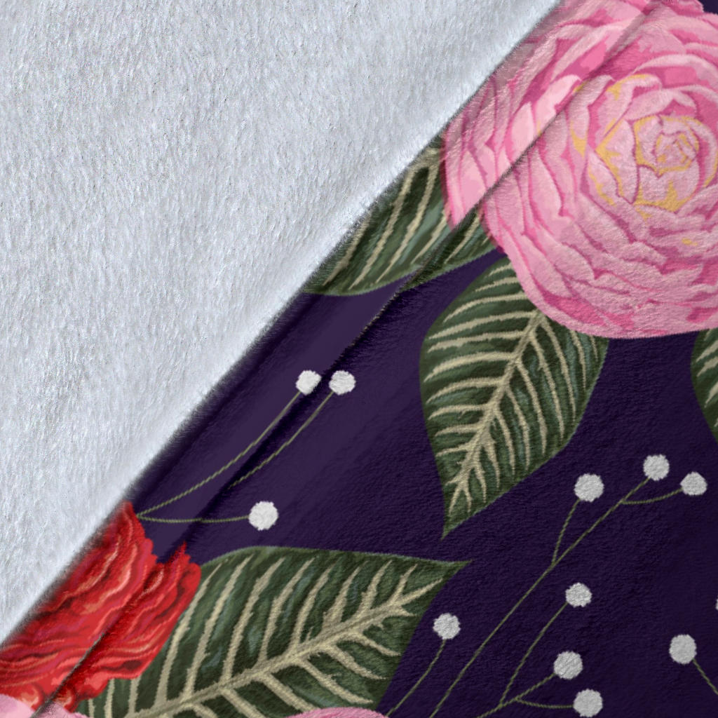 Camellia Pattern Print Design CM02 Fleece Blanket