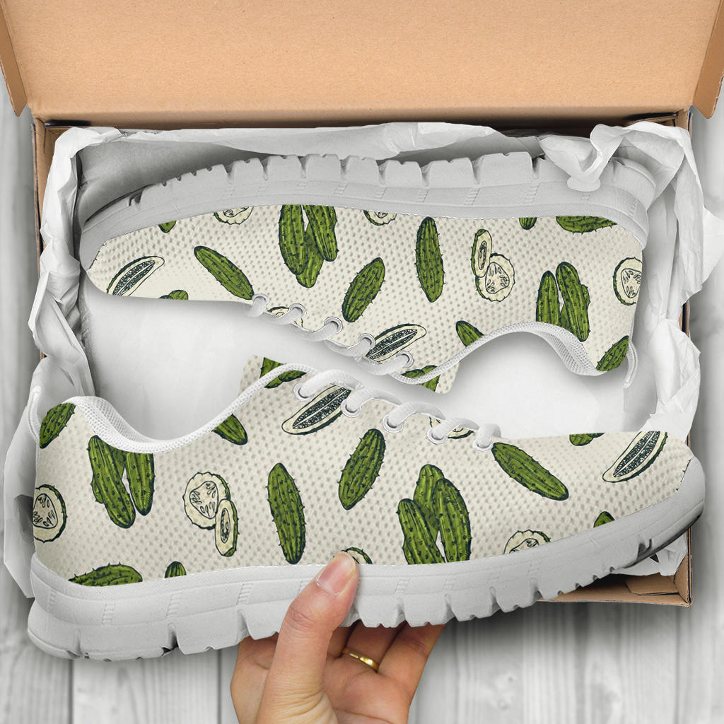 Cucumber Pattern Print Design CC05 Sneakers White Bottom Shoes