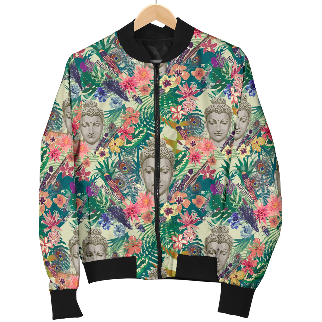 Buddha Pattern Print Design 08 Women's Bomber Jacket