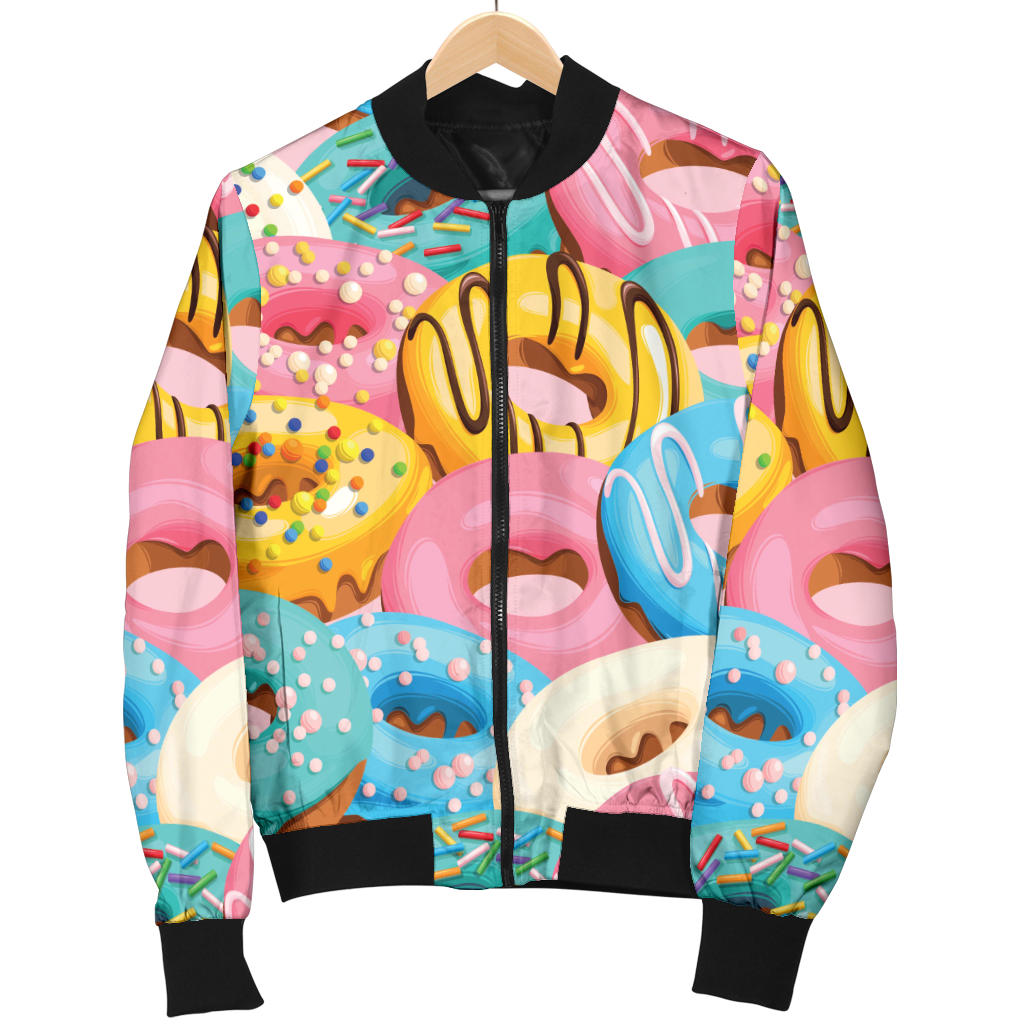 Donut Pattern Print Design DN01 Men Bomber Jacket
