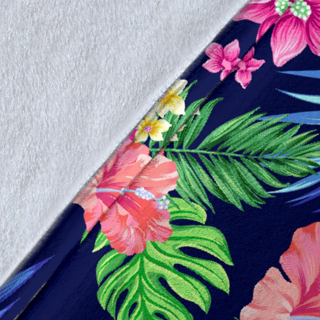 Neon Hibiscus Pattern Print Design HB016 Fleece Blanket