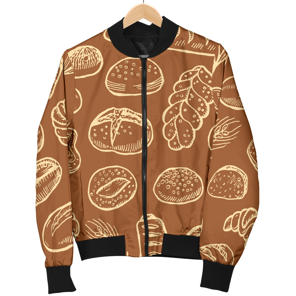 Bread Pattern Print Design 03 Women's Bomber Jacket