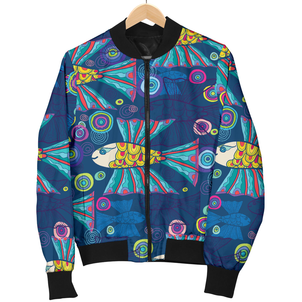 Flying Fish Pattern Print Design 01 Women's Bomber Jacket