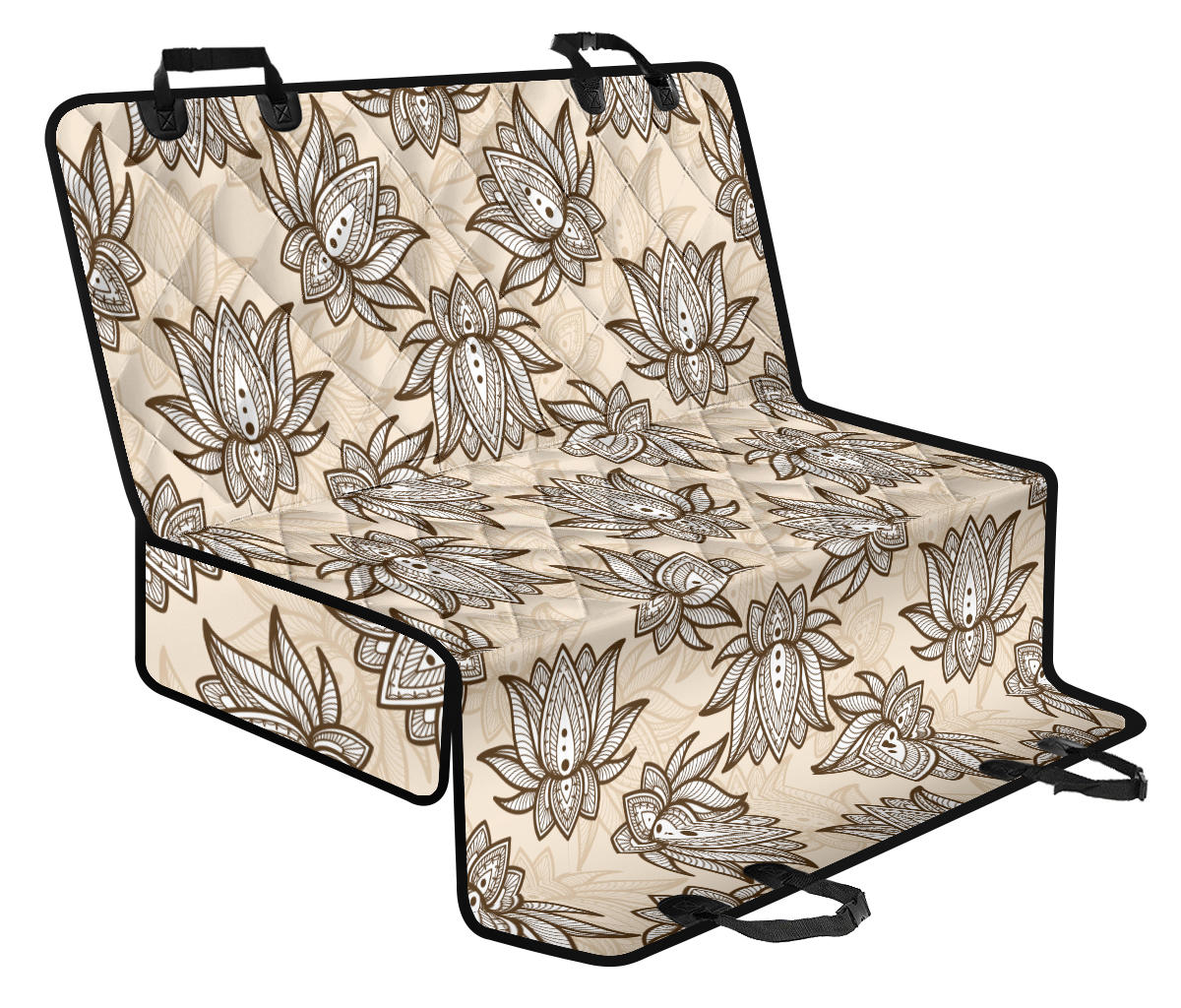 Lotus Boho Pattern Print Design LO05 Rear Dog Seat Cover