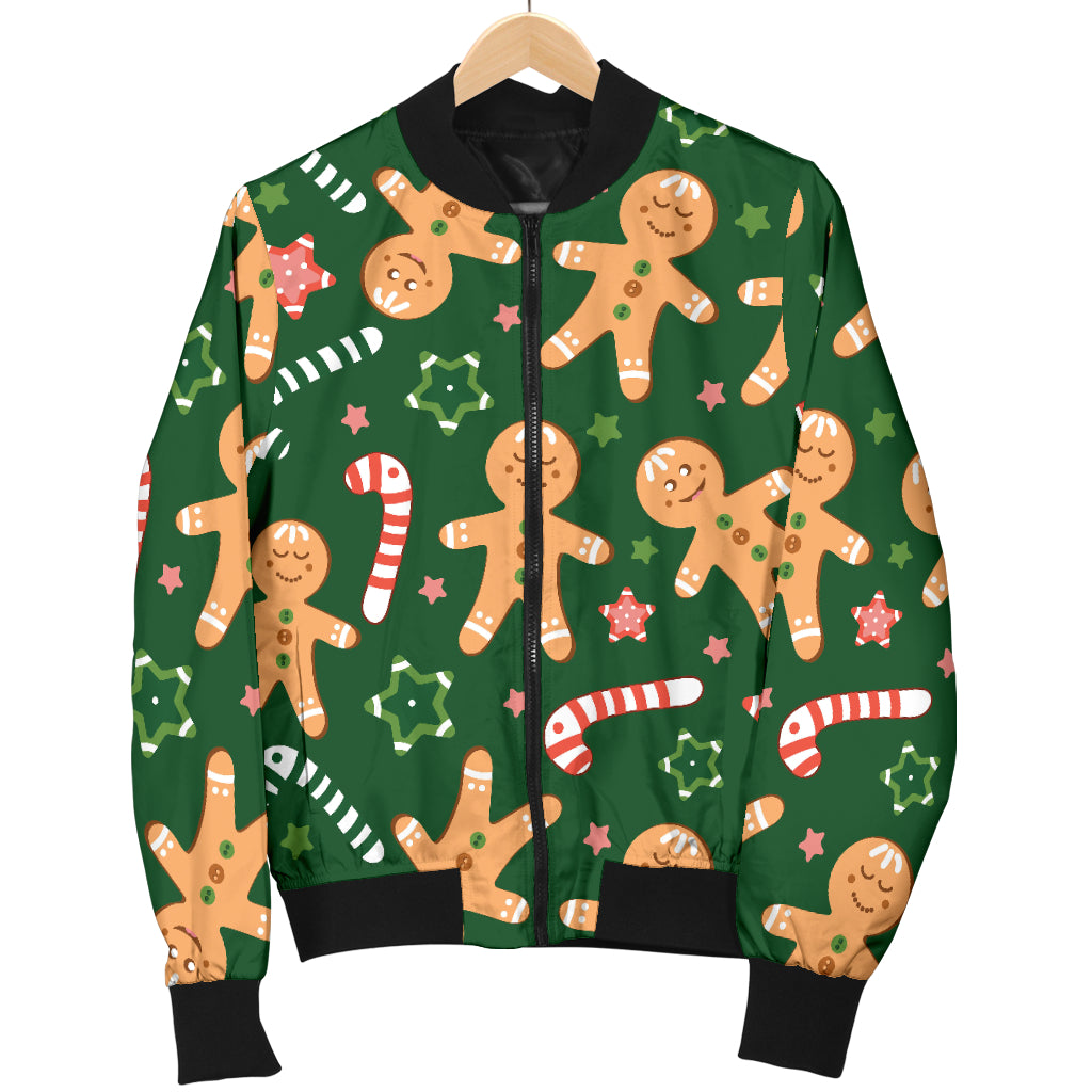 Gingerbread Pattern Print Design 04 Women's Bomber Jacket