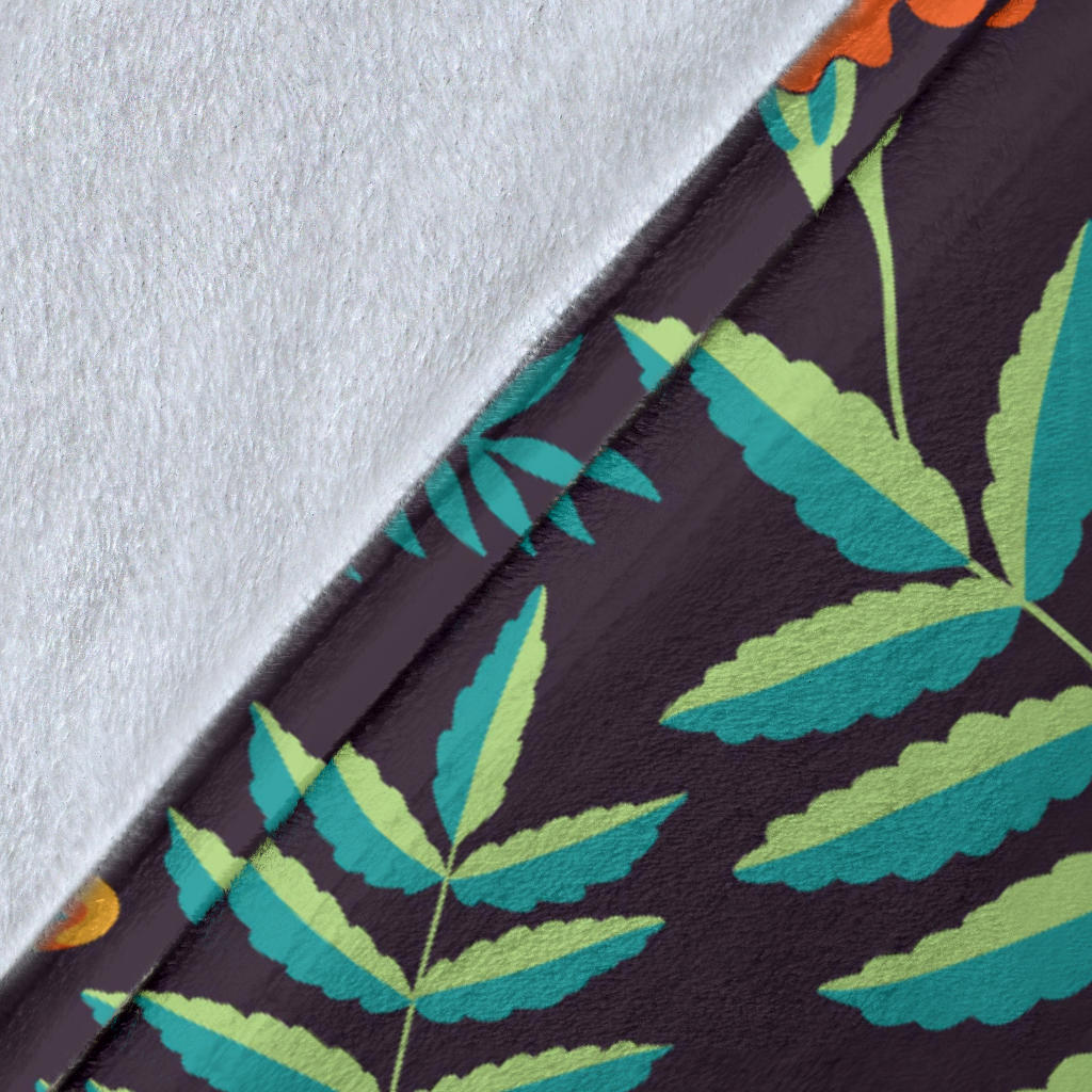 Marigold Pattern Print Design MR01 Fleece Blanket