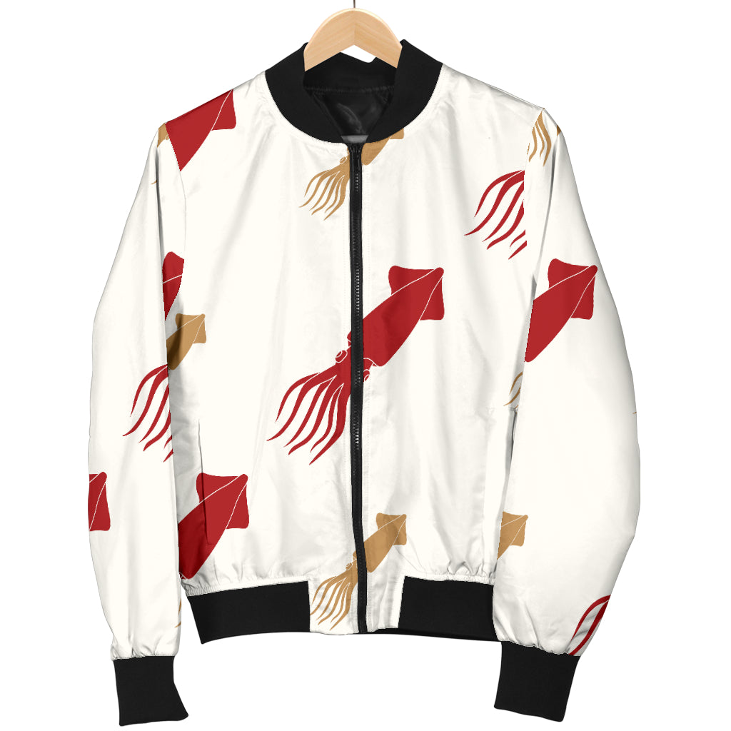 Giant Squid Pattern Print Design 01 Women's Bomber Jacket