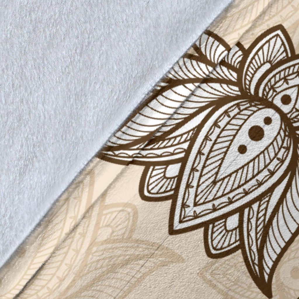 lotus Boho Pattern Print Design LO05 Fleece Blanket