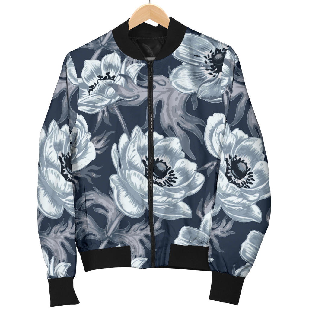 Anemone Pattern Print Design AM09 Women Bomber Jacket