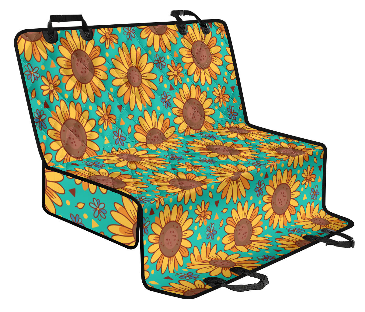 Sunflower Pattern Print Design SF013 Rear Dog Seat Cover