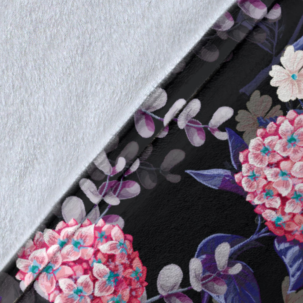 Hydrangea Pattern Print Design HD04 Fleece Blanket