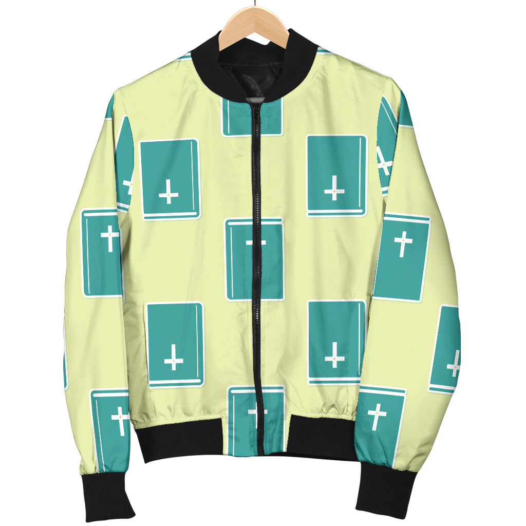 Bible Pattern Print Design 04 Women's Bomber Jacket
