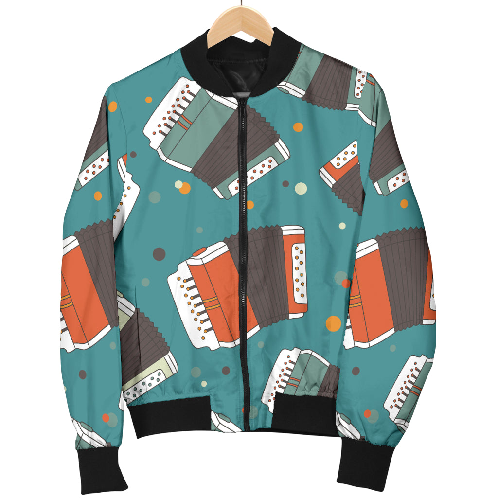 Accordion Pattern Print Design 02 Women's Bomber Jacket