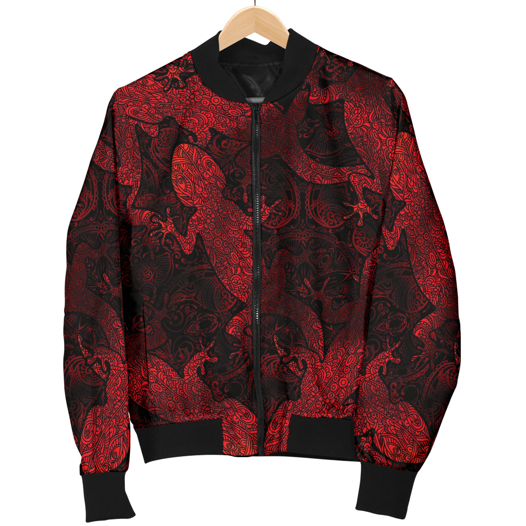 Gecko Pattern Print Design 04 Women's Bomber Jacket