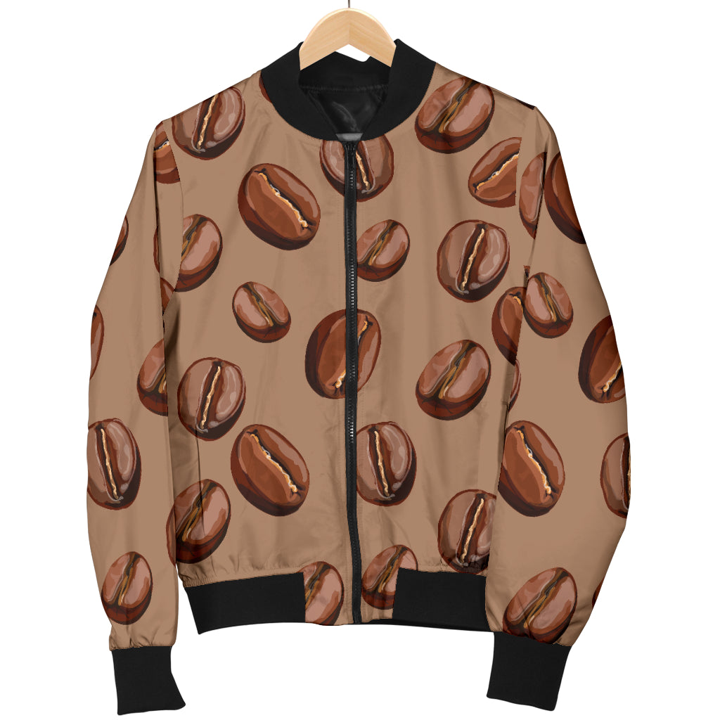 Coffee Pattern Print Design 07 Women's Bomber Jacket